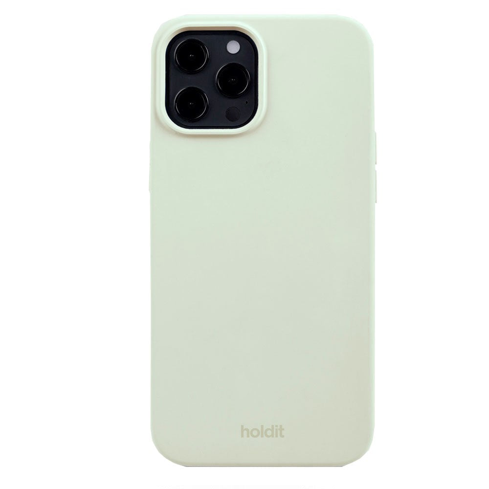 iPhone 12 / 12 Pro Holdit Soft Touch Silikone Cover - White Moss