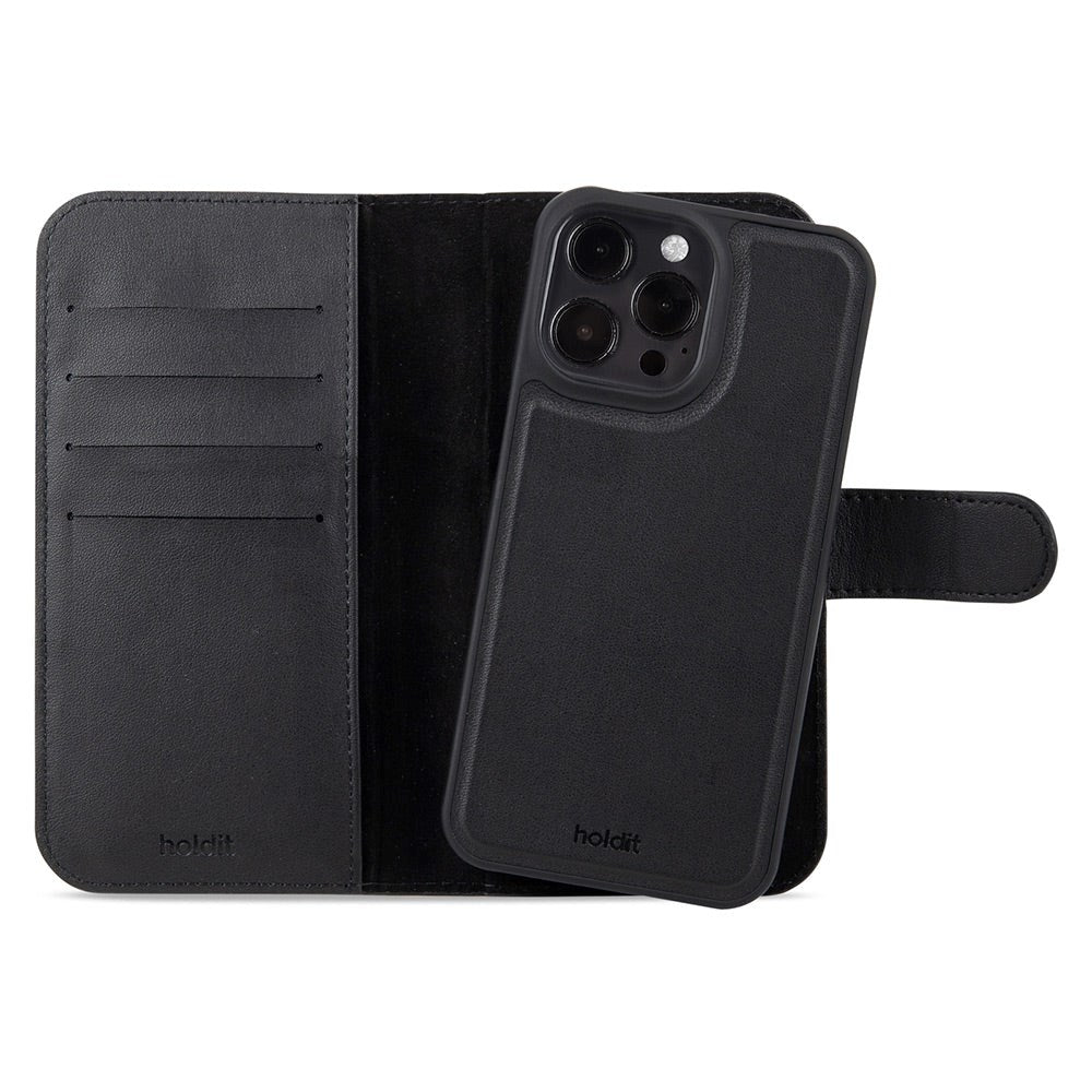 Holdit iPhone 15 Pro Wallet Case Magnet Plus - Mobil Cover - Black