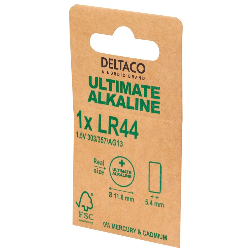Deltaco Alkaline 1 Stk LR44 Knapcelle Batterier