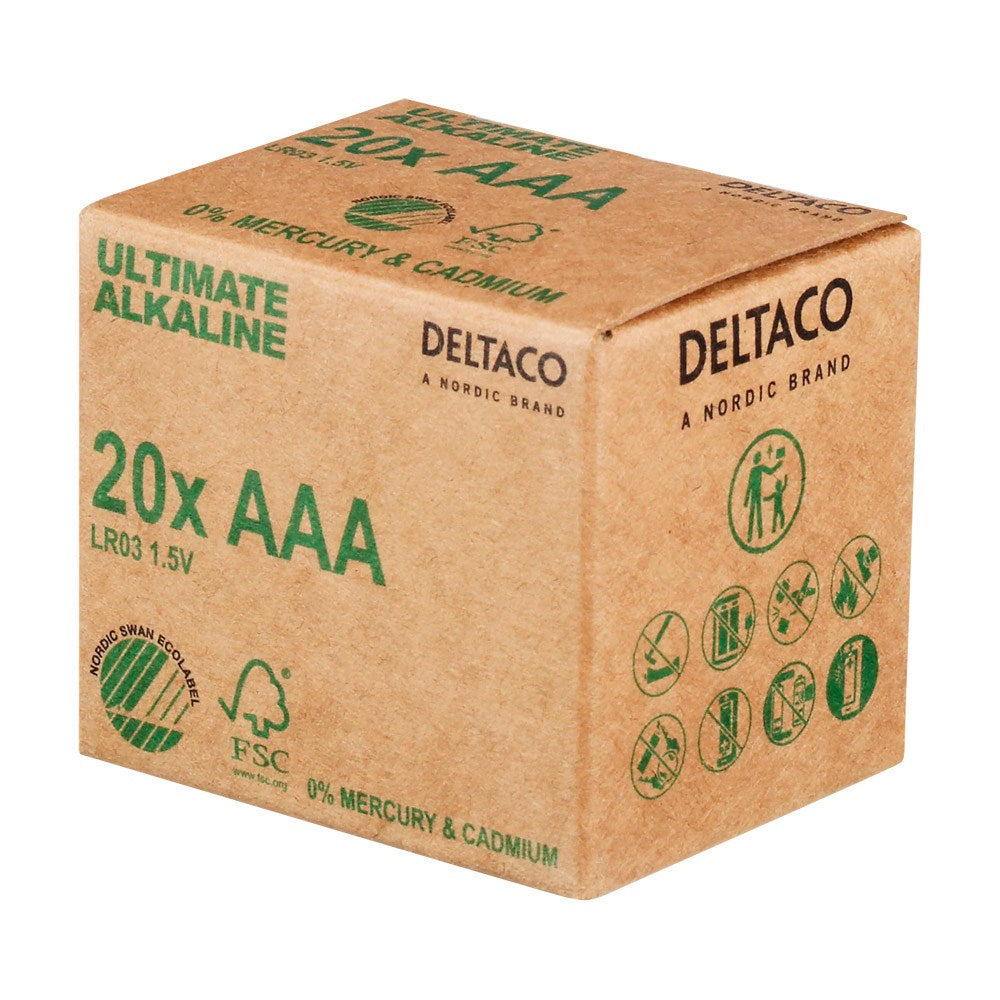 Deltaco - Ultimate Alkaline 20 x AAA Batterier