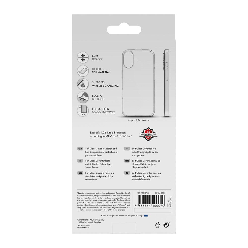 iPhone 17 Pro Max X2O Super Slim Mobil Cover - Gennemsigtig