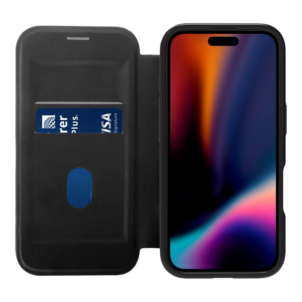 iPhone 17 X2O Mag Wallet Flip Case m. Indbygget Kortholder - Sort