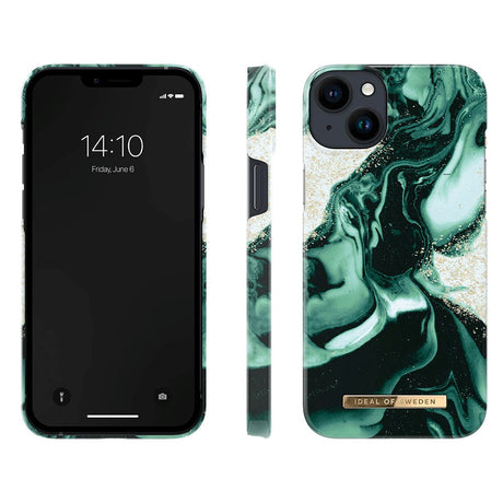 iDeal Of Sweden iPhone 14 Plus Fashion Cover - Golden Olive Marble