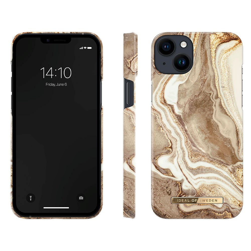 iDeal Of Sweden iPhone 14 Plus Fashion Cover - Golden Sand Marble