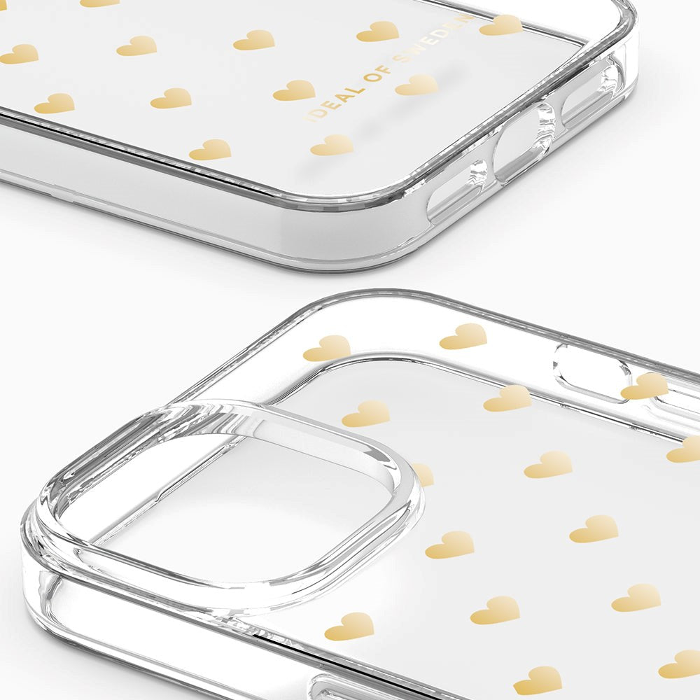 iPhone 14 / 13 iDeal Of Sweden Clear Cover - Golden Hearts
