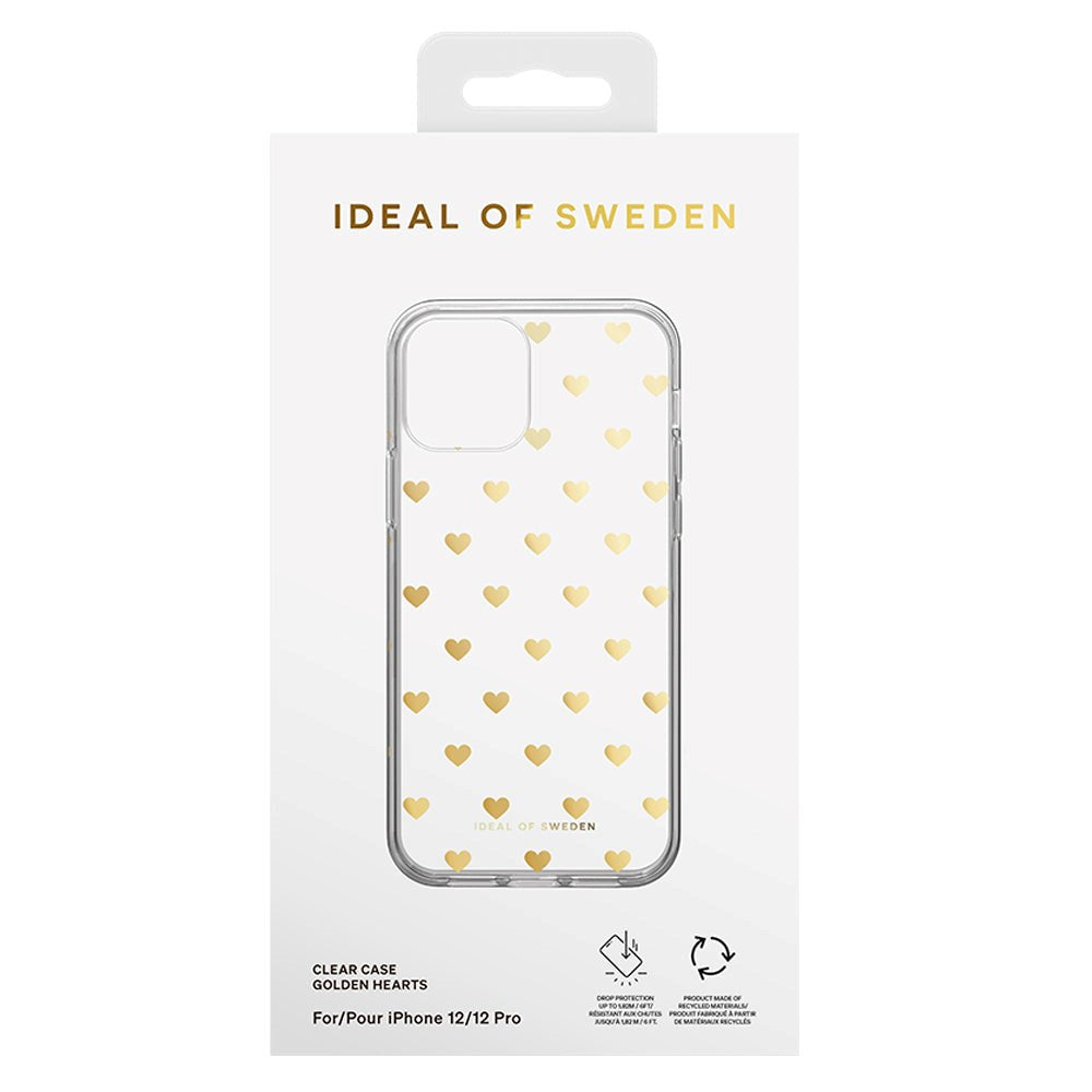 iPhone 12 / 12 Pro iDeal Of Sweden Clear Cover - Golden Hearts