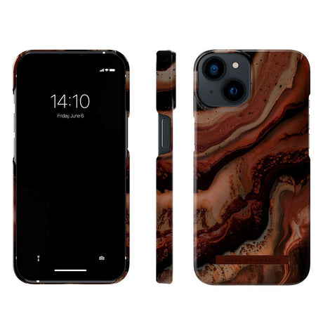 iDeal Of Sweden iPhone 14 / 13 Fashion Cover - Dark Amber Marble