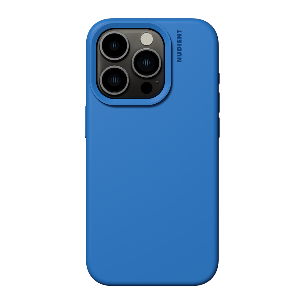 Nudient Base Silicone iPhone 15 Pro Mobil Cover - Vibrant Blue