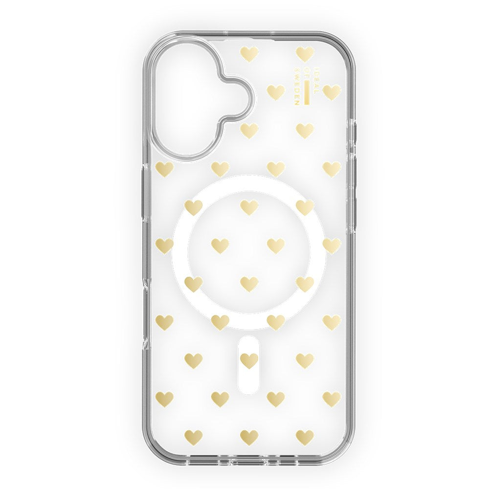 iPhone 16 iDeal Of Sweden Clear Cover - MagSafe Kompatibel - Golden Hearts