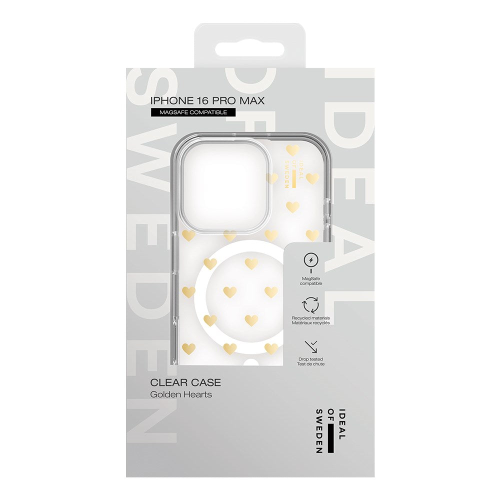 iPhone 16 Pro Max iDeal Of Sweden Clear Cover - MagSafe Kompatibel - Golden Hearts