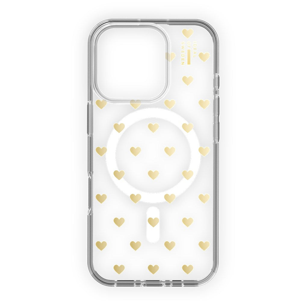 iPhone 16 Pro Max iDeal Of Sweden Clear Cover - MagSafe Kompatibel - Golden Hearts