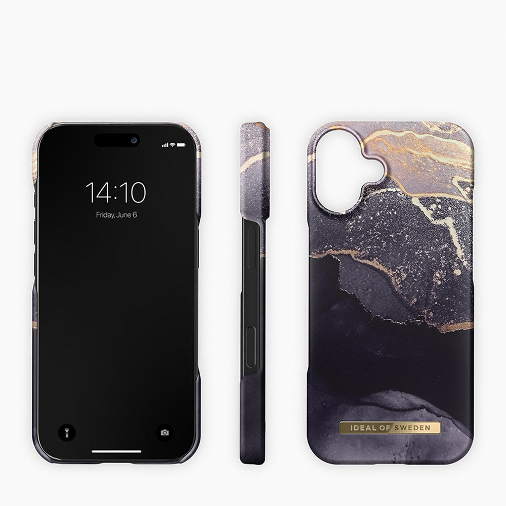 iDeal Of Sweden Fashion Cover til iPhone 16 - MagSafe Kompatibelt - Golden Twilight Marble