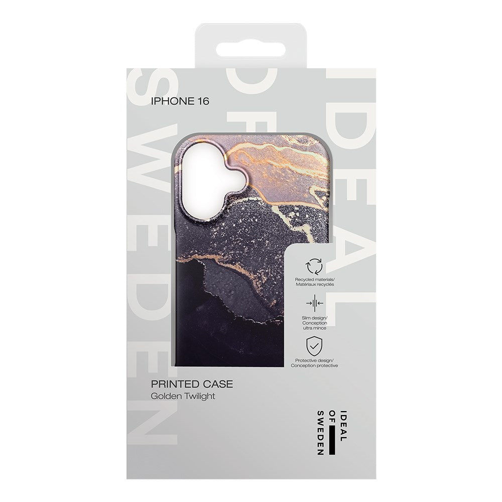 iDeal Of Sweden Fashion Cover til iPhone 16 - MagSafe Kompatibelt - Golden Twilight Marble