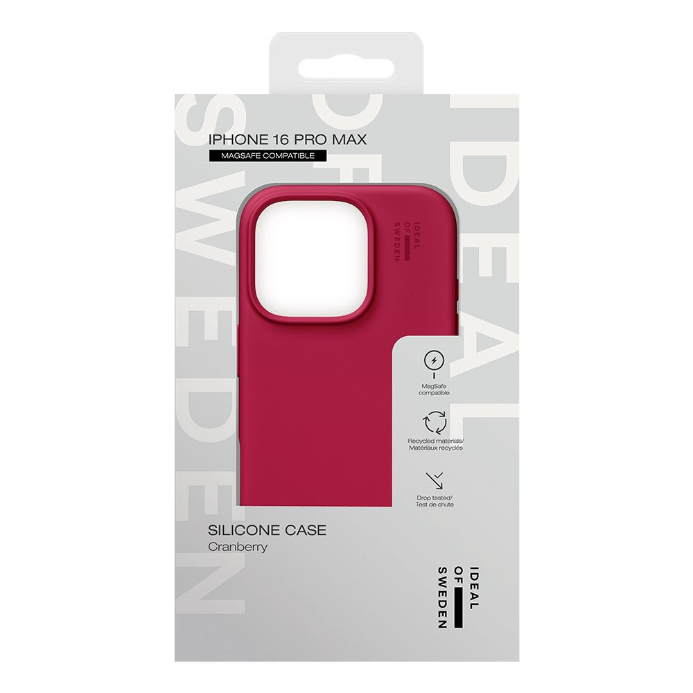 iDeal Of Sweden Silicone Cover til iPhone 16 Pro Max - MagSafe Kompatibelt - Cranberry
