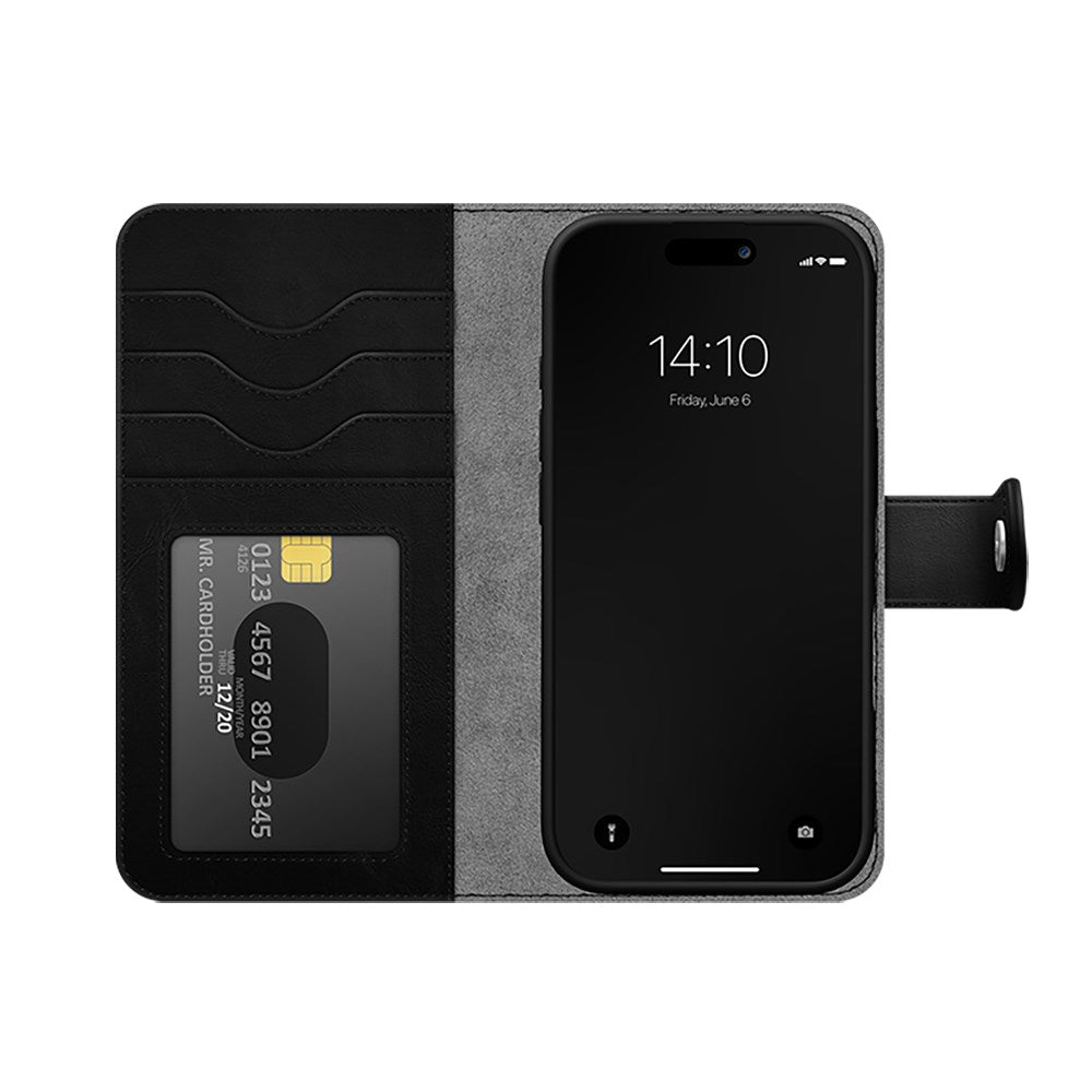 iPhone 16 Pro iDeal Of Sweden Magnet Wallet+ Flip Cover - Black