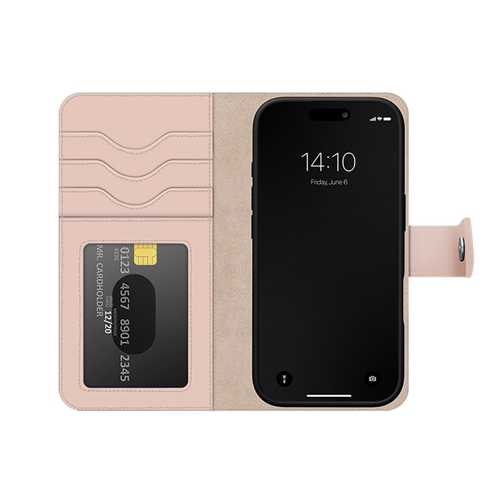 iPhone 16 Plus iDeal Of Sweden Magnet Wallet+ Flip Cover - Pink