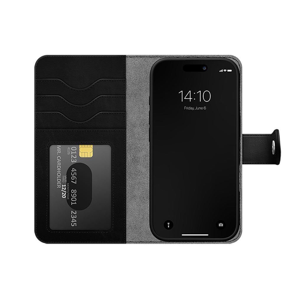 iPhone 16 Pro Max iDeal Of Sweden Magnet Wallet+ Flip Cover - Black