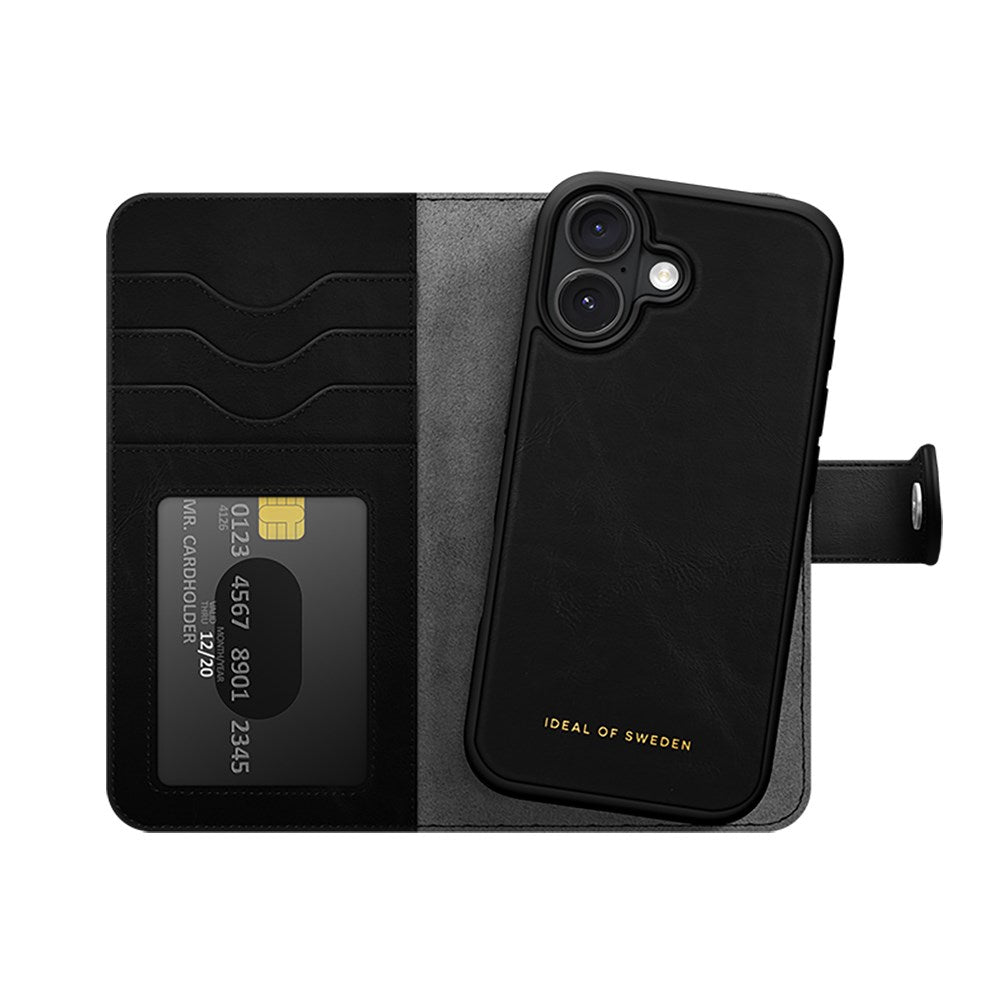 iPhone 16 Pro Max iDeal Of Sweden Magnet Wallet+ Flip Cover - Black