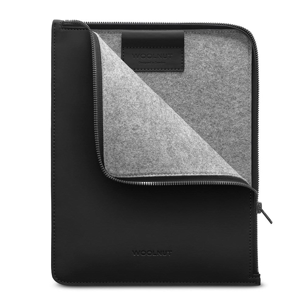 Woolnut PU Læder Folio iPad / Tablet Sleeve (295 x 230mm) - Sort