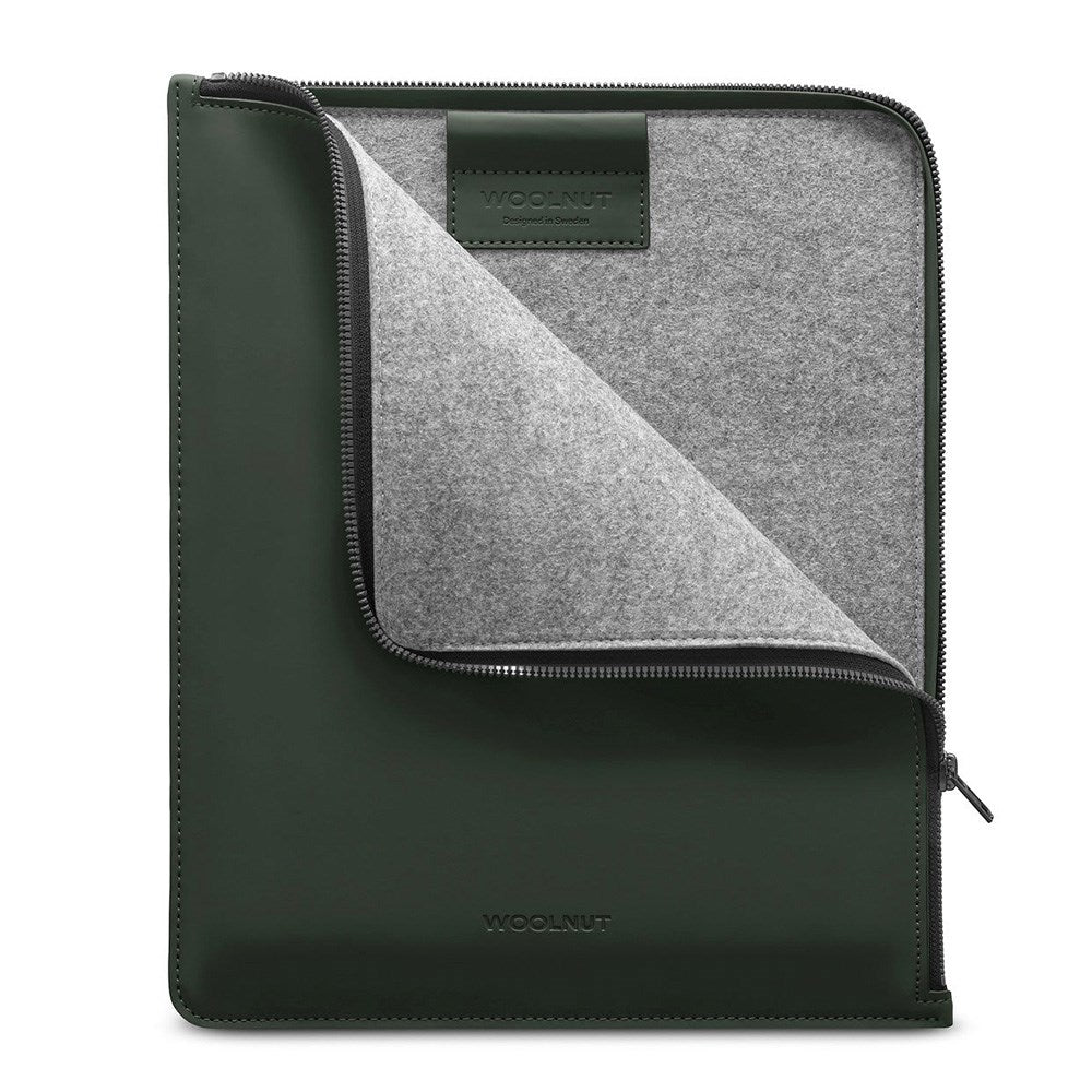 Woolnut PU Læder Folio iPad / Tablet Sleeve (325 x 265mm) - Grøn