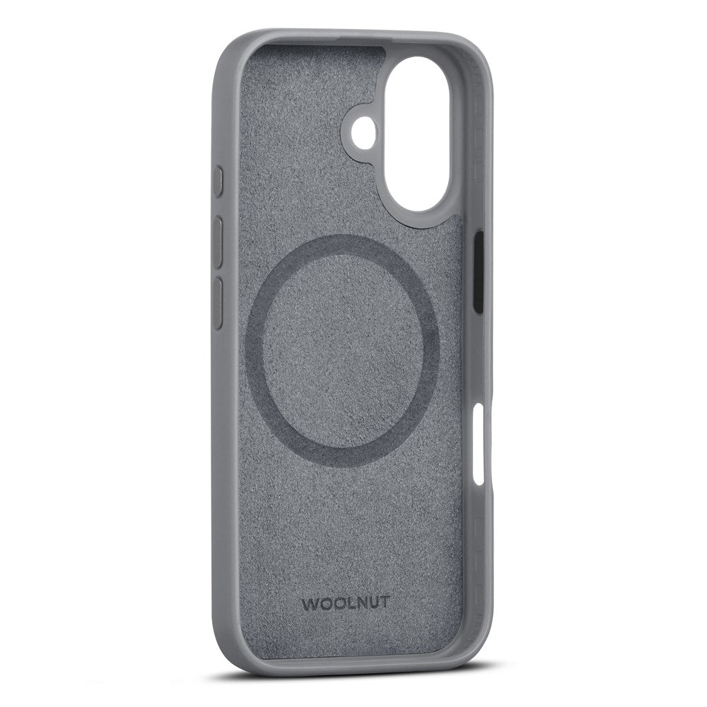 iPhone 16 WOOLNUT Ægte Læder Mobil Cover - MagSafe Kompatibel - Grå