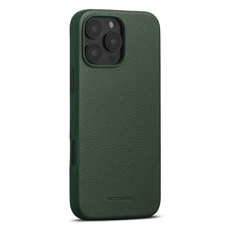 iPhone 16 Pro Max WOOLNUT Ægte Læder Mobil Cover - MagSafe Kompatibel - Grøn