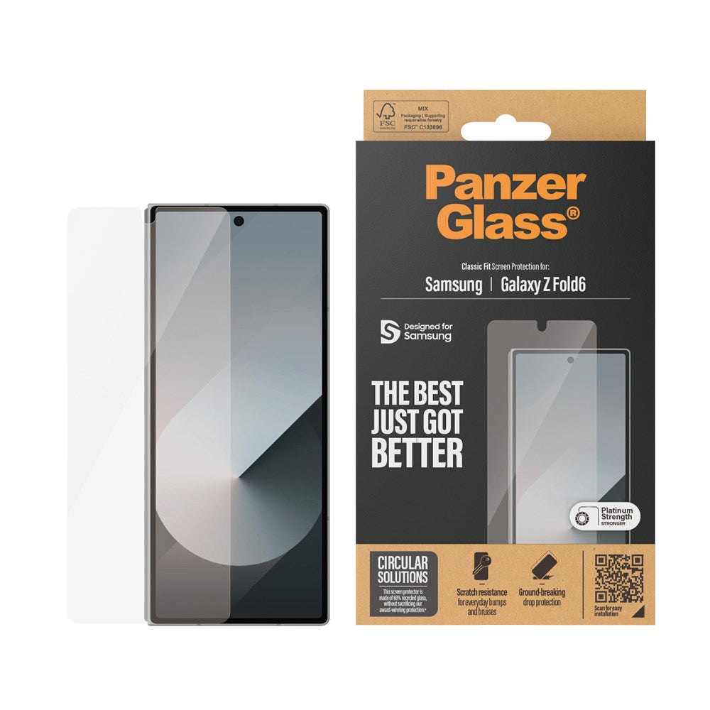 PanzerGlass Samsung Galaxy Z Fold6 Classic Fit Beskyttelsesglas - Platinum Strength - Gennemsigtig