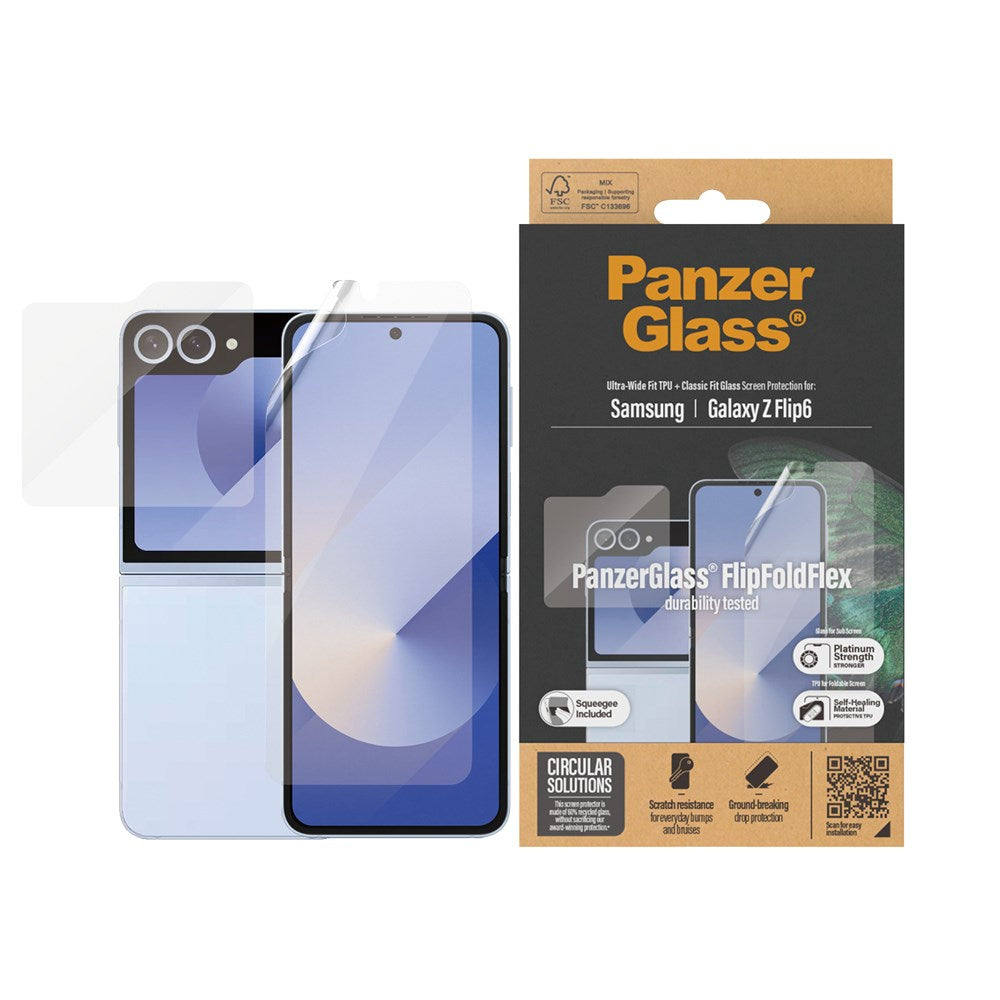 PanzerGlass Samsung Galaxy Z Flip6 FlipFoldFlex Beskyttelsesglas - Platinum Strength - Gennemsigtig