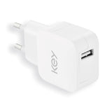 KEY Power 12W Vægoplader m. USB-A - Inkl. Lightning Kabel - Hvid