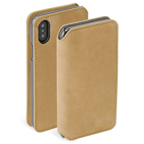 Krusell Broby Slim Wallet iPhone XS Max Ruskind Flip Cover - Beige