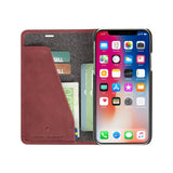 Krusell Sunne 2 Card Folio Wallet iPhone Xs Max Læder Flip Cover - Rød