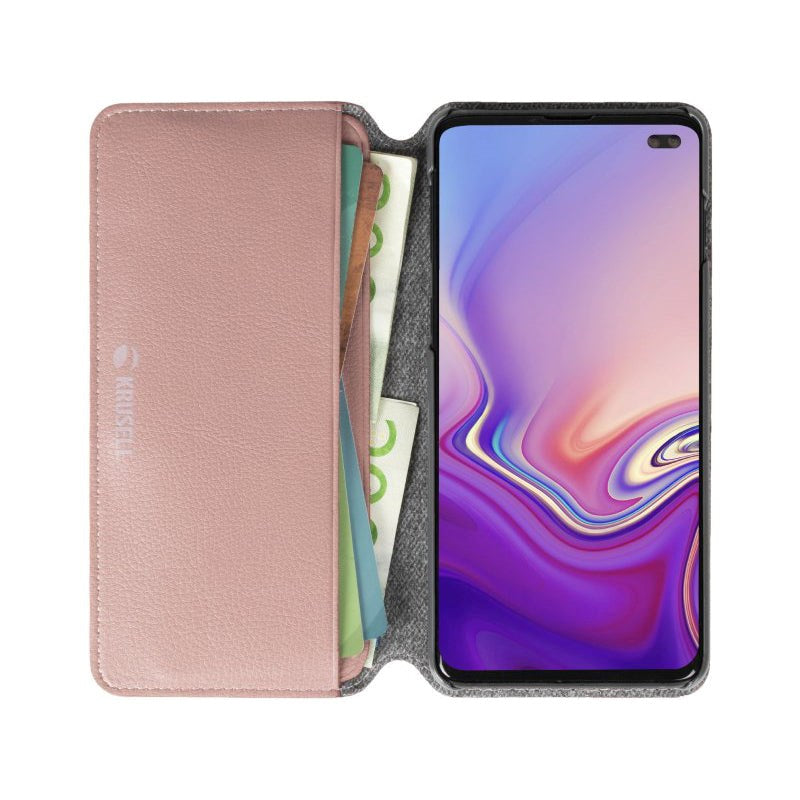 Krusell Pixbo 4 Card FolioCase Samsung Galaxy S10+ (Plus) Læder Flip Cover - Pink