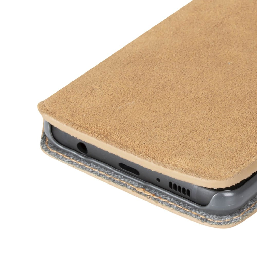 Krusell Broby Slim Wallet Samsung Galaxy S10+ (Plus) Ruskind Flip Cover - Beige