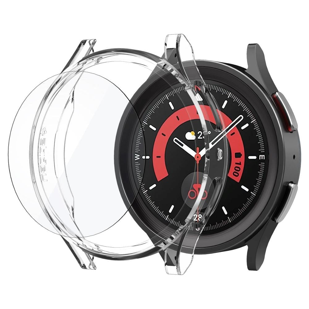 Spigen Samsung Galaxy Watch 5 Pro (45mm) Kantcover m. Hærdet Glas - Gennemsigtig