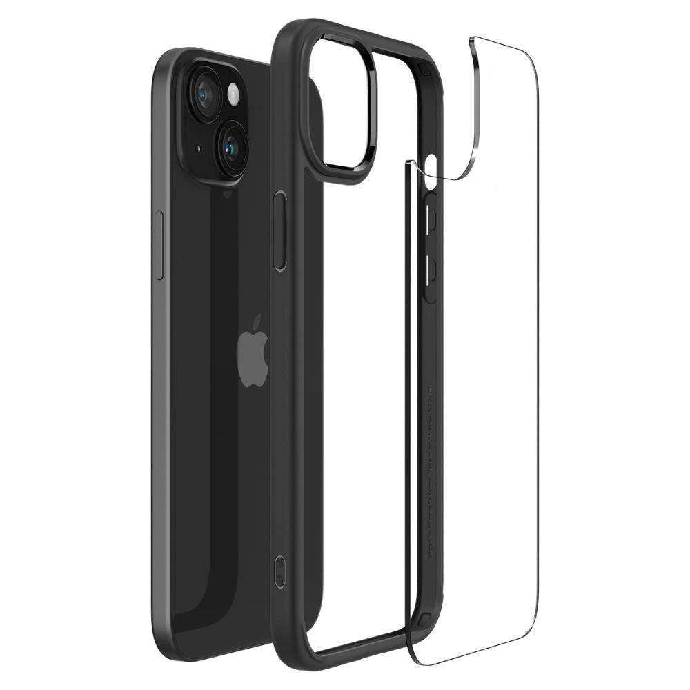 Spigen iPhone 15 Plus Ultra Hybrid Case - Gennemsigtig / Sort