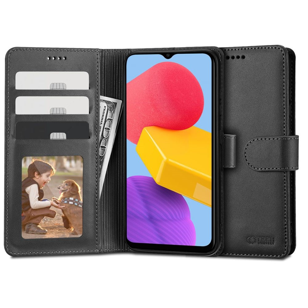 Tech-Protect Samsung Galaxy M13 Flip Wallet m. Pung & Ståfunktion - Sort