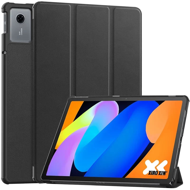 EIDERWOOD Lenovo Idea Tab / Xiaoxin Pad 11 Kunstlæder Flip Tablet Cover - Sort