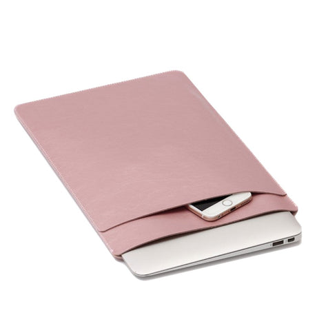 SOYAN MacBook / Laptop 13" Læder Sleeve m. Lomme (33 x 24 cm) - Rose Gold