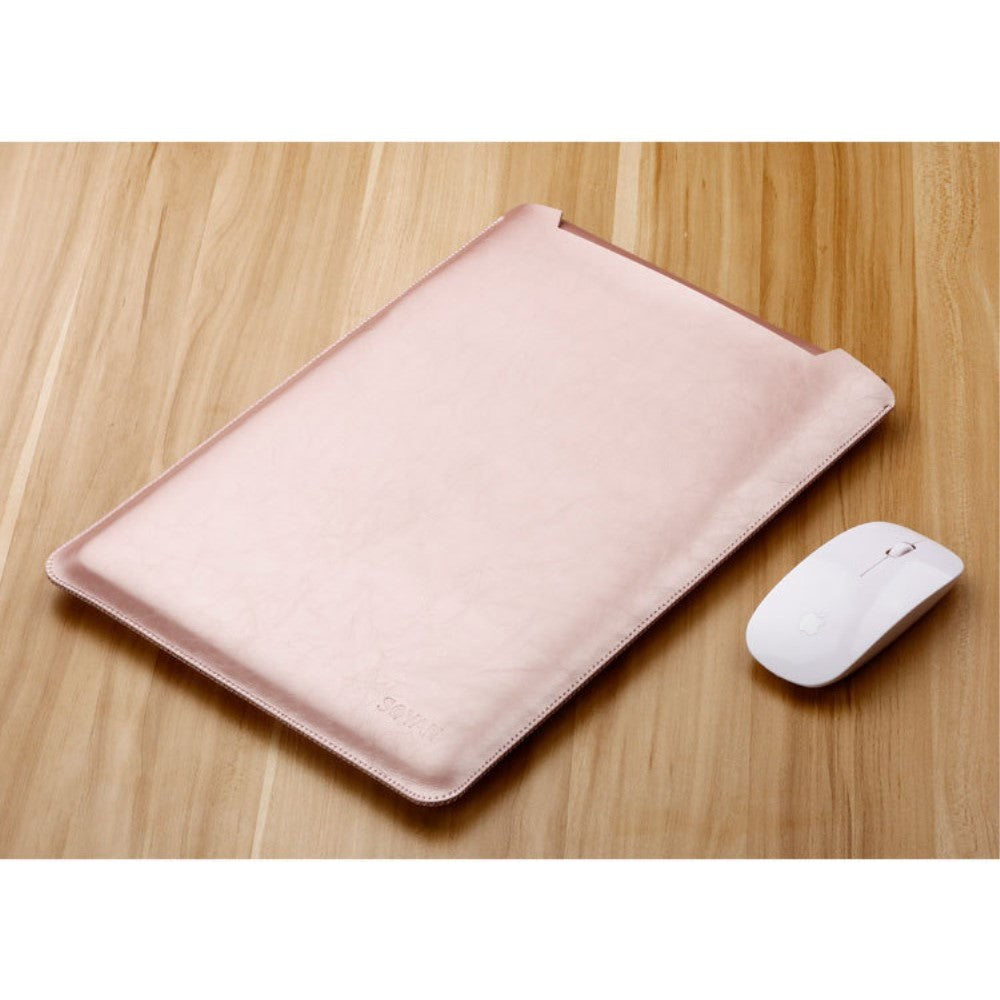 MacBook / Laptop 12" (30cm x 22cm x 3mm) SOYAN Læder Sleeve med musemåtte - Rose Gold