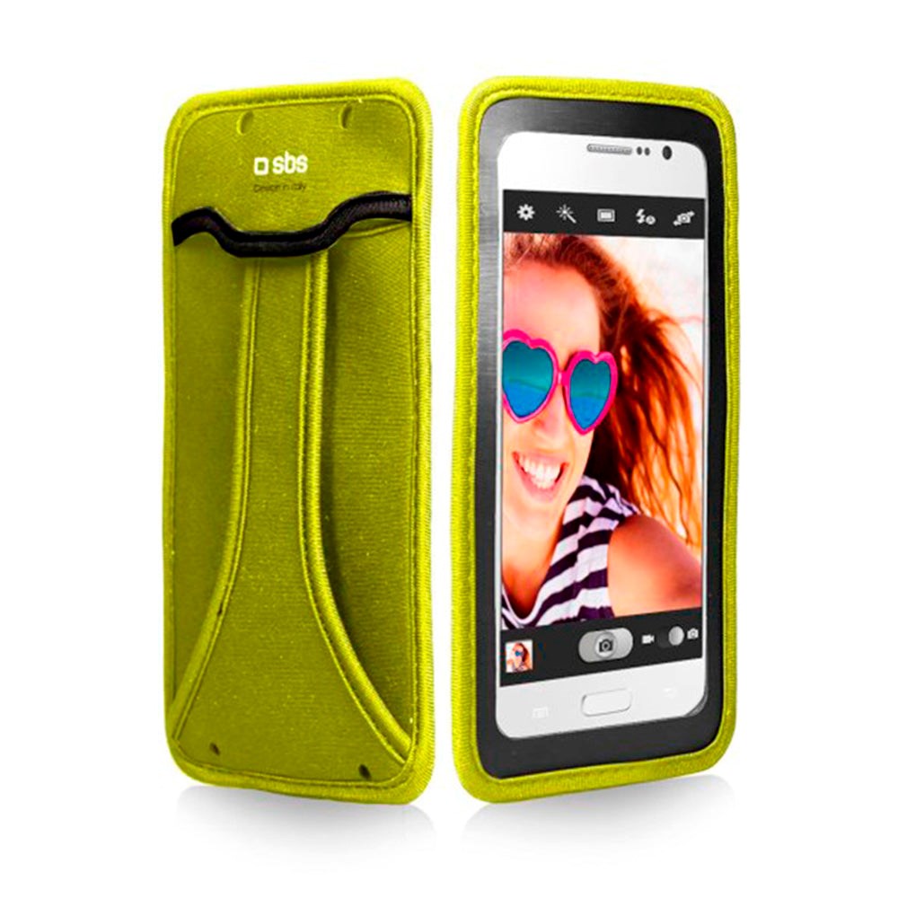 Universal SBS Handy Etui til Smartphone - (Maks Mobil: 145 x 75 x 8 mm) - Neongrøn