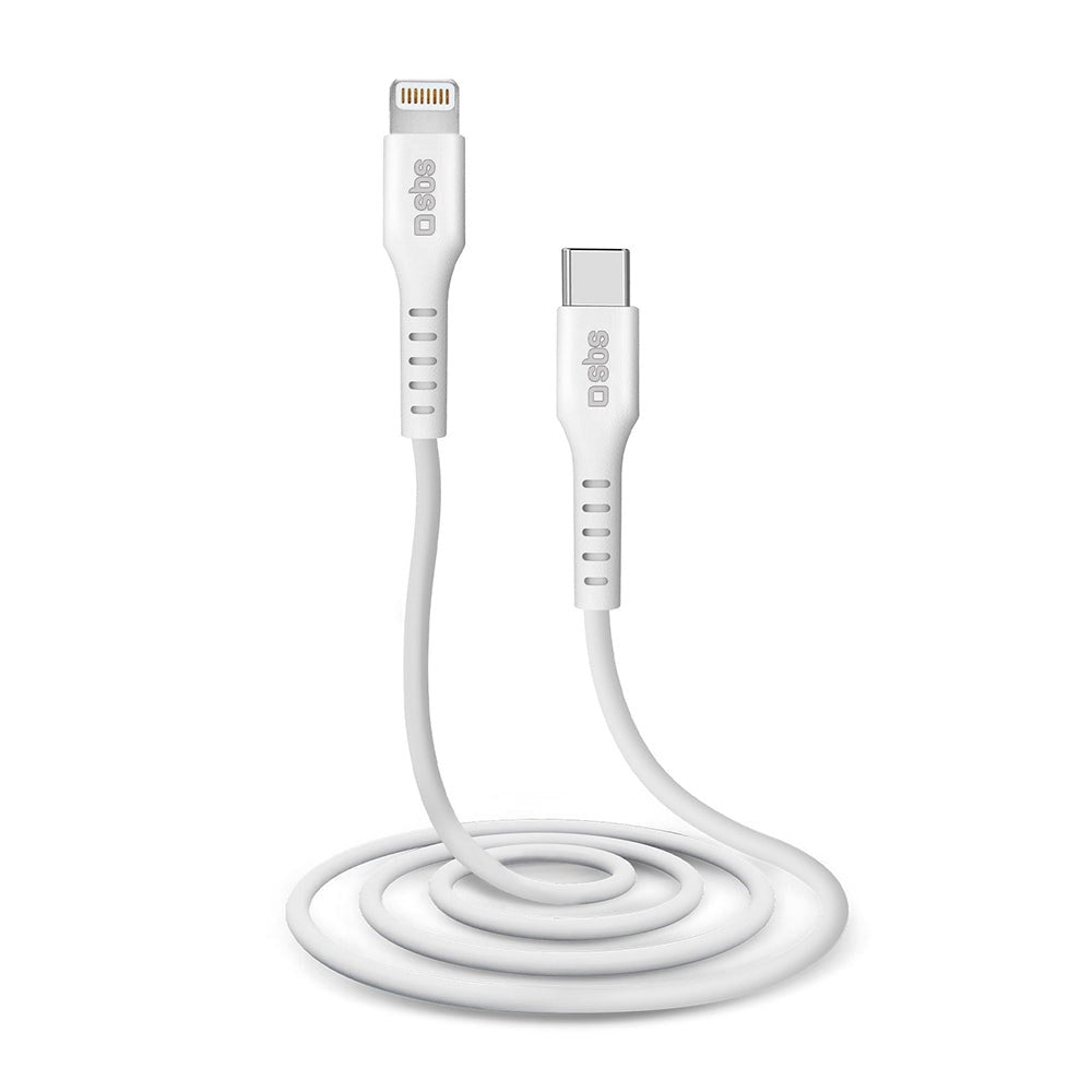 SBS USB-C til Lightning Ladekabel - 1 Meter - MFI - 20W (PD) - Hvid