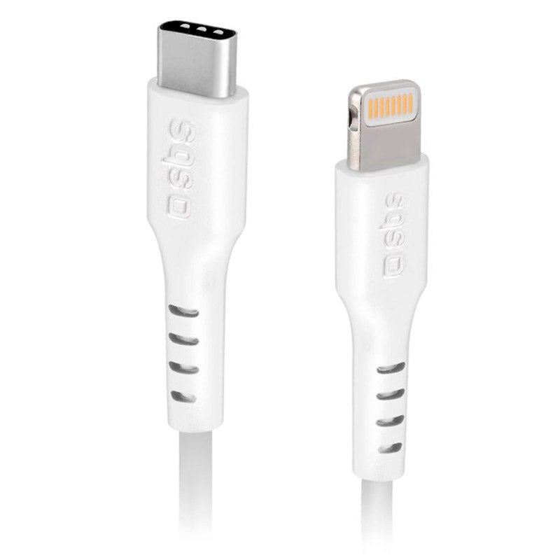SBS USB-C til Lightning Ladekabel - 2 Meter - MFI - 480 Mbit/s - Hvid