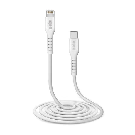 SBS USB-C til Lightning Ladekabel - 2 Meter - MFI - 480 Mbit/s - Hvid