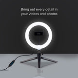 Selfie Ring Light m. Tripod & Mobilholder SBS - LED Lampe - Sort