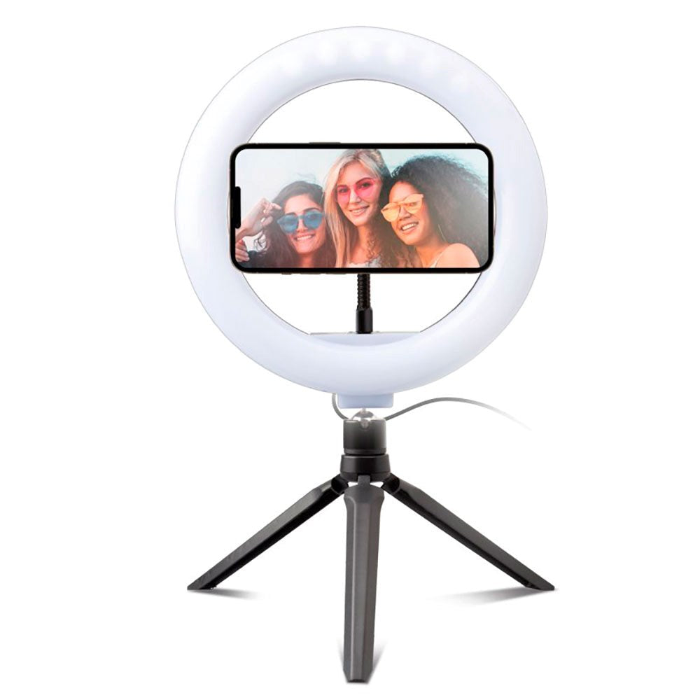 Selfie Ring Light m. Tripod & Mobilholder SBS - LED Lampe - Sort