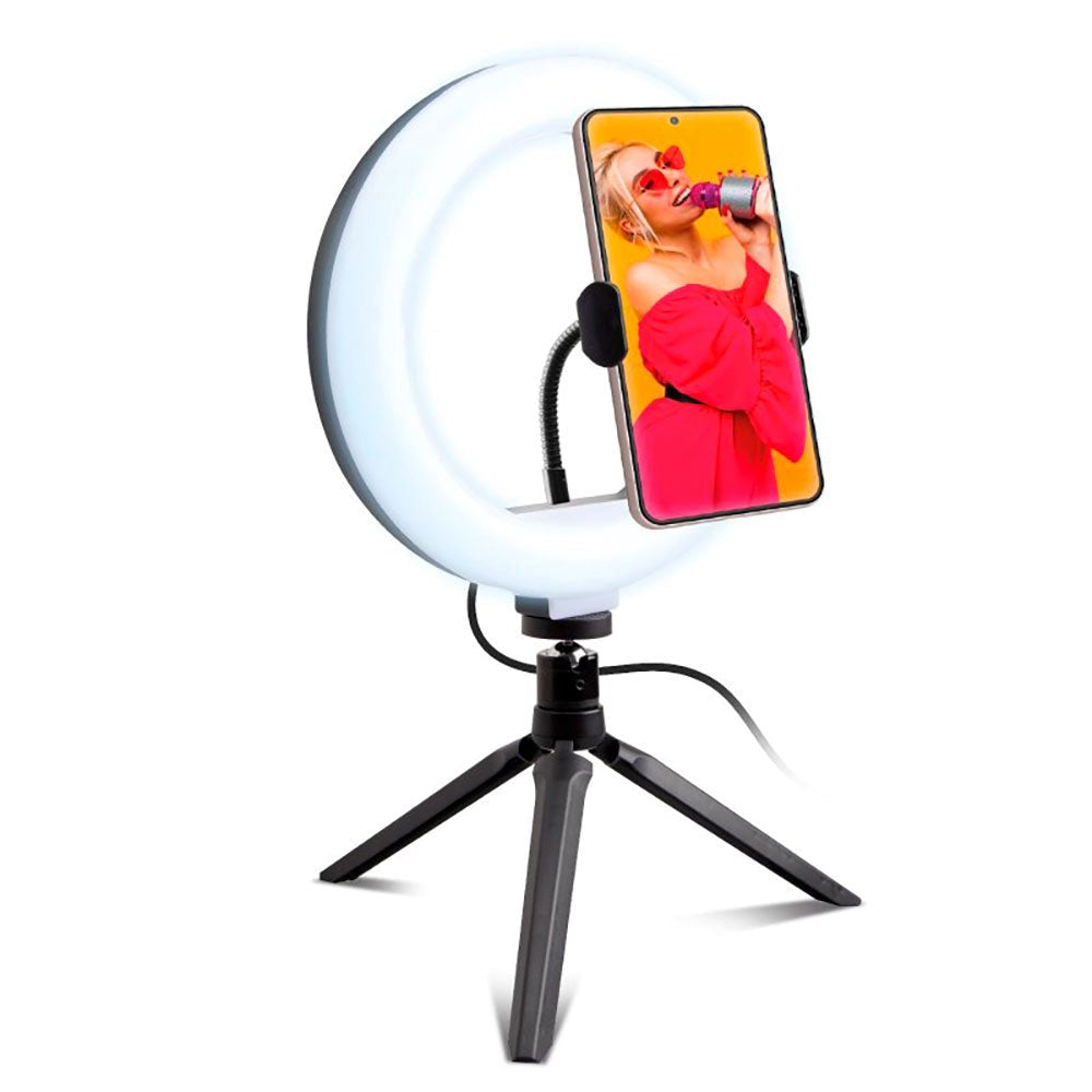 Selfie Ring Light m. Tripod & Mobilholder SBS - LED Lampe - Sort