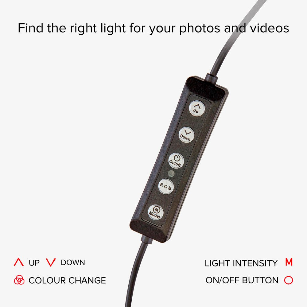 Tripod Ring Light - Multifarvet LED - SBS - Sort