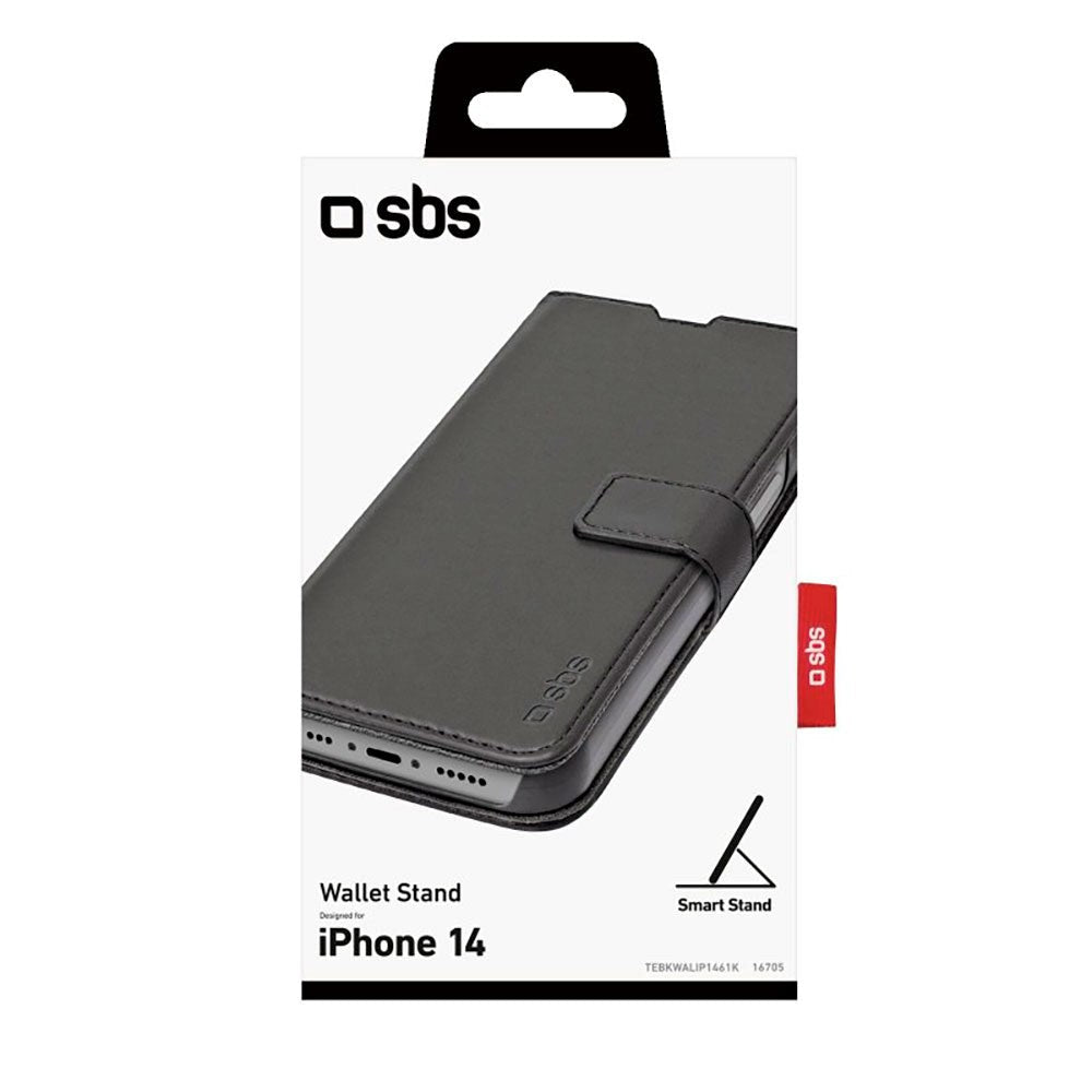 iPhone 14 / 13 SBS Wallet Stand Læder Cover - Sort