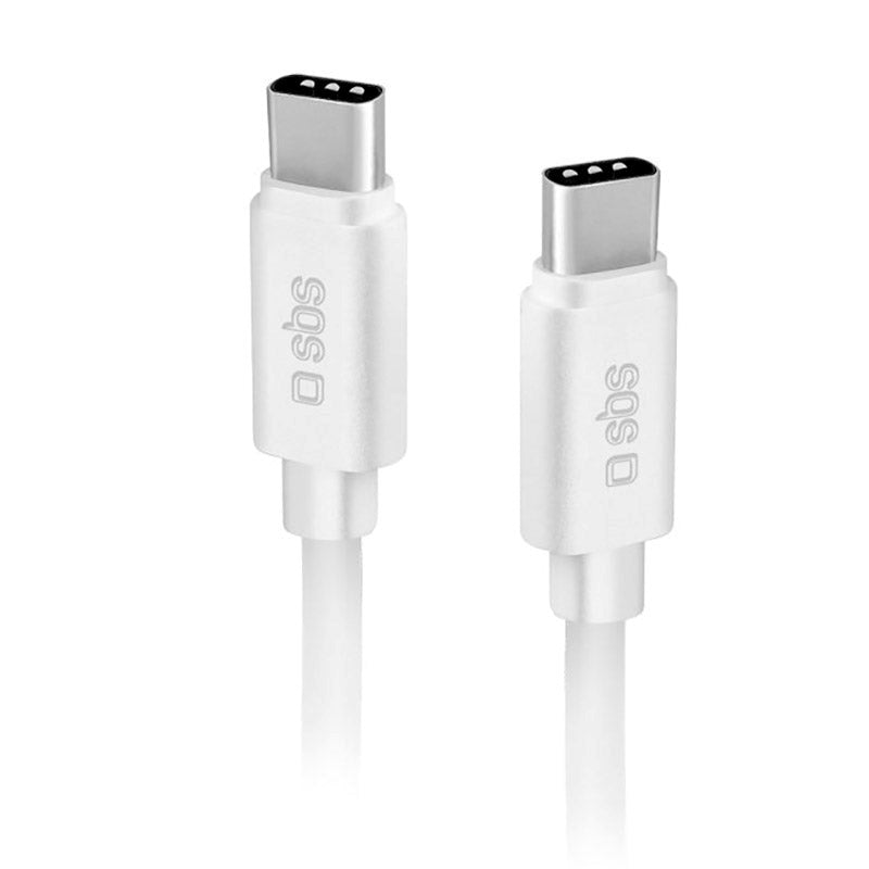 SBS Polo Collection USB-C til USB-C Ladekabel - 1 Meter - 480 Mbit/s - Hvid