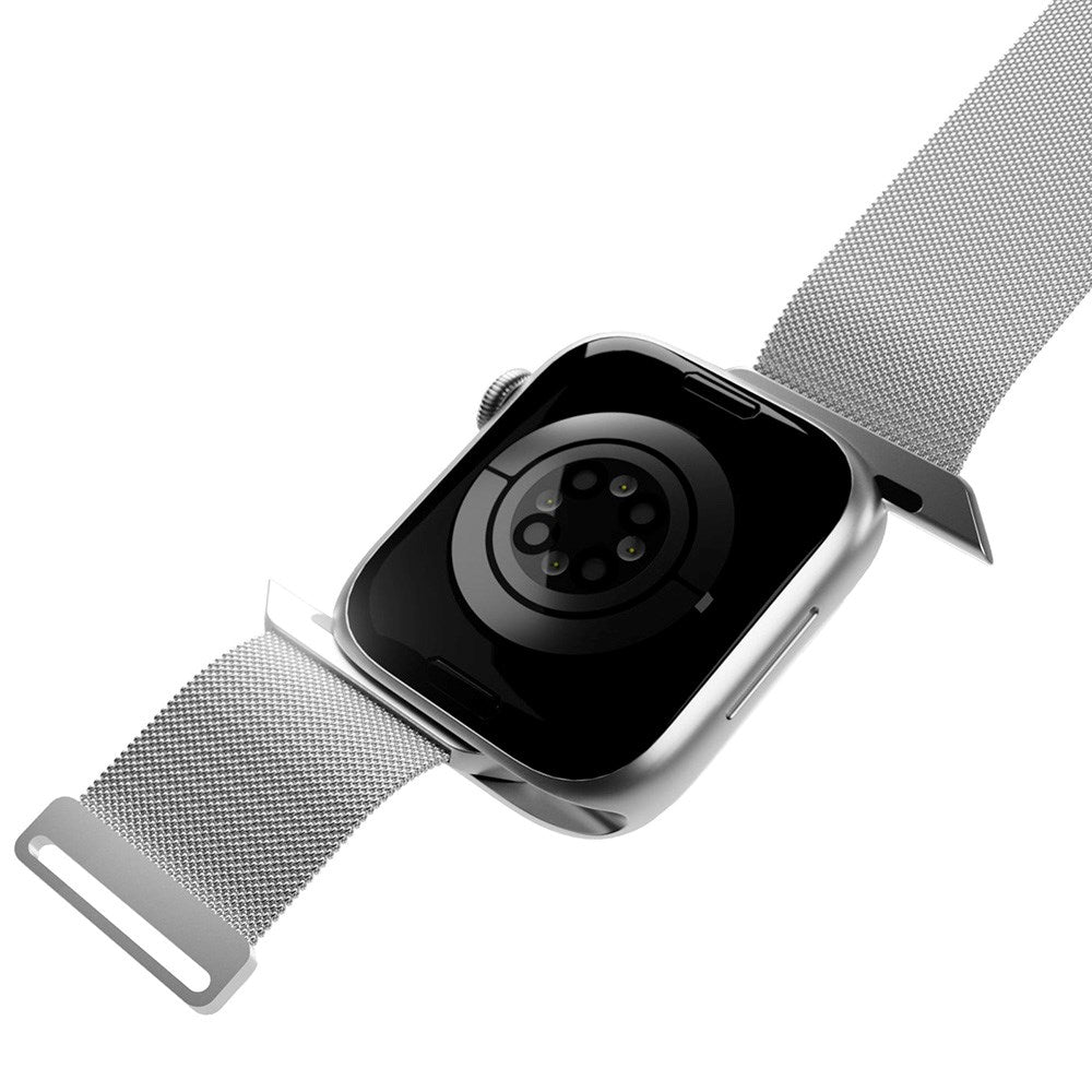 Apple Watch (38/40/SE/41/42mm) Puro MILANESE Rustfri Stål Rem - Argento